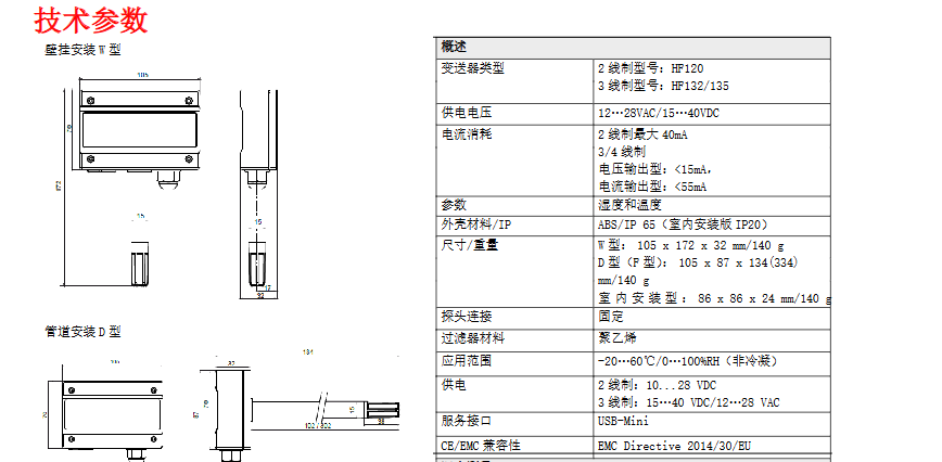 用于暖通空調(diào)的濕度變送器基礎(chǔ)款- Rotronic HygroFlex HF1批發(fā)